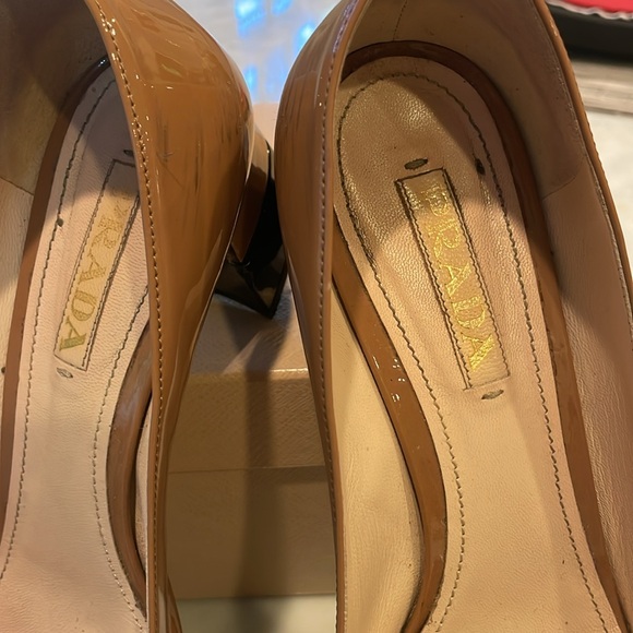 Prada sz EU 41 bicolor patent leather silver buckle block heel shoe - Picture 8 of 11